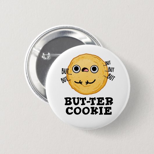 Butter Cookie Funny Food Pun Ronde Button 5,7 Cm (Voorkant /achterkant)