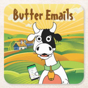 Butter Emails Politieke Humor Vierkante Kartonnen Onderzetter