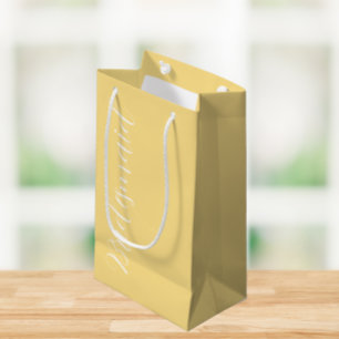 Butter Geel Gestileerde Script Bruidsmeisje Bruids Klein Cadeauzakje