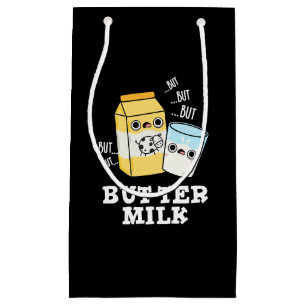 Butter Milk Funny Food Dairy Pun Dark BG Klein Cadeauzakje