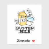 Butter Milk Funny Food Dairy Pun Sticker (Vel)