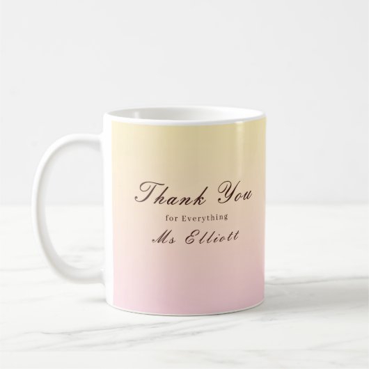 Butter Pink - Personalised Thank You Teacher Mug (Gauche)