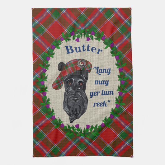 Butter Scottie Dog Kitchen Towel Theedoek (Verticaal)
