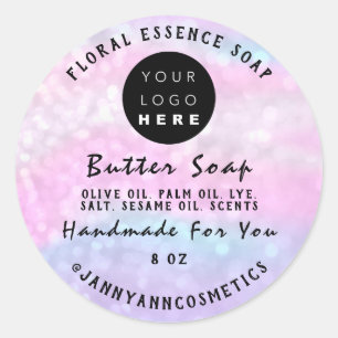 Butter Soap Cosmetics Handmade holographic Pink Ronde Sticker