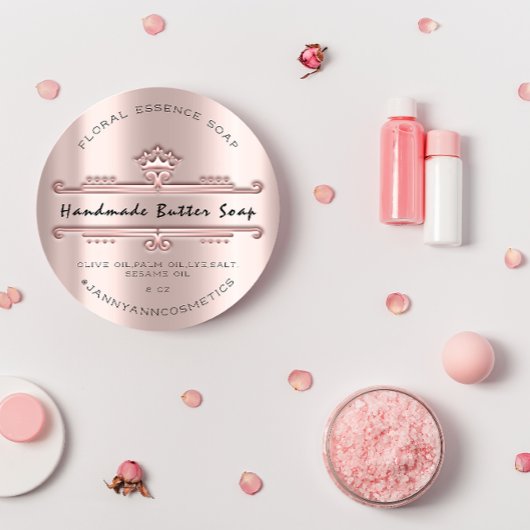 Butter Soap Cosmetics Royal Crown Roos Makeup Ronde Sticker