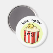 Butter Together Funny Butter Popcorn Pun Magneet (Voorkant / Achterkant)