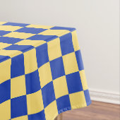 Butter yellow and blue checkered board pattern tafelkleed (Voorbeeld)