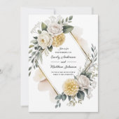 Butter Yellow And Gold Wedding Invitation (Devant)