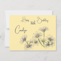 Butter Yellow Daisy Waterverf naam en leeftijd Ver