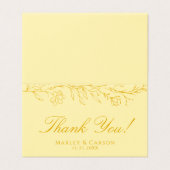 Butter Yellow Floral Wedding Folded Thank You Card (Outside Unfolded)