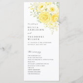 Butter Yellow Ivory Floral Wedding Ceremony Programma (Voorkant)