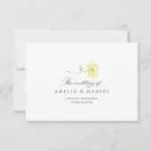 Butter Yellow Ivory Floral Wedding RSVP Card (Dos)