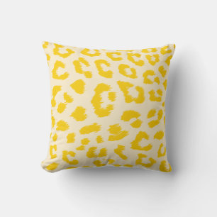 Butter Yellow Leopard Print Kussen