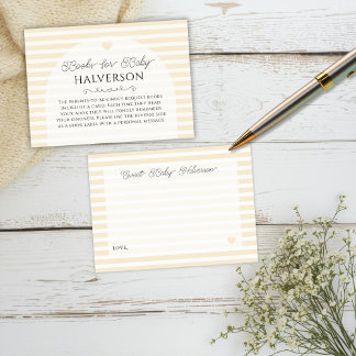 Butter Yellow Plaid Baby Shower Book Request Informatiekaartje