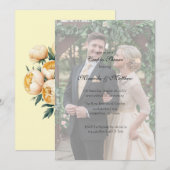 Butter-Yellow Rose Boeket Paren Douche Kaart (Voorkant / Achterkant)