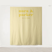 Butter Yellow Simple Wedding Welcome Backdrop Sign Wandkleed (Voorkant)