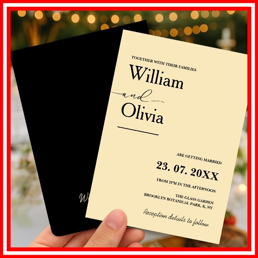 Butter Yellow Wedding Kaart