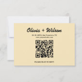 Butter Yellow Wedding QR Code RSVP Kaartje (Achterkant)