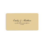 Butter Yellow Wedding Return Address Label (Voorkant)