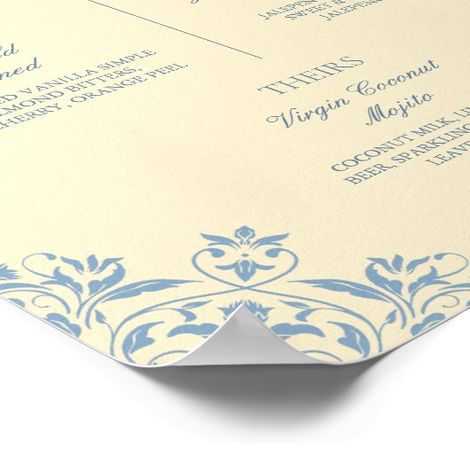  Butter Yellow Wedding Signature Drinken Poster (Hoek)