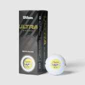 Butter Yellow White Bow Personalized Golfballen (Verpakking)
