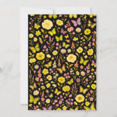 Butter Yellow Wildflower Wedding Kaart (Achterkant)