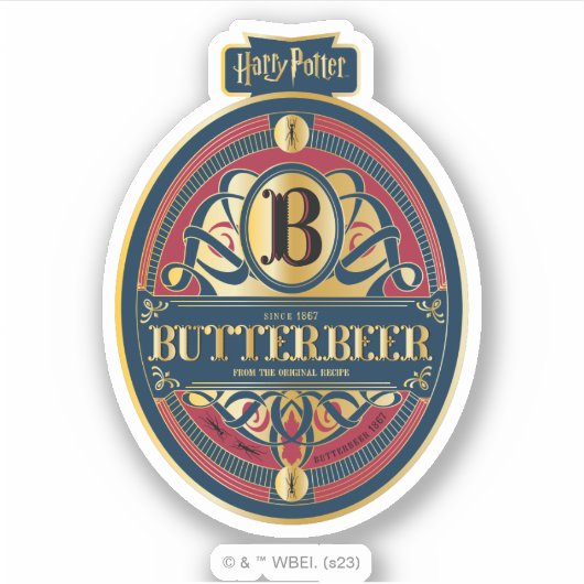 BUTTERBEER™ Verticale Logo Sticker (Voorkant)