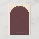 Buttercream Marsala Arch Oorbel Display Visitekaartje (Voorkant)