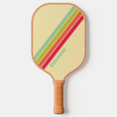 Buttercream Whisper Gestreept met naam Pickleball Paddle (Voorkant)