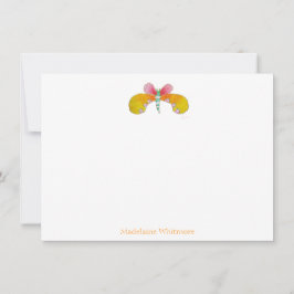 Buttercup Butterfly gepersonaliseerde notitie Kaar Bedankkaart