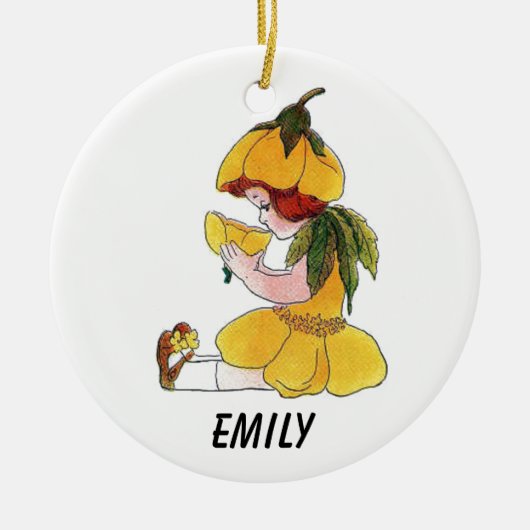 Buttercup Flower Funny Cute Little Girl Keramisch Ornament (Voorkant)