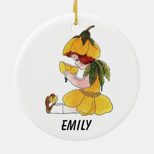 Buttercup Flower Funny Cute Little Girl Keramisch Ornament (Achterkant)