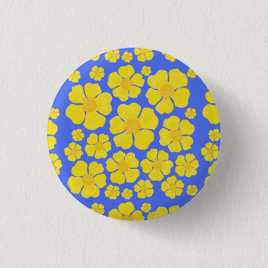 Buttercup Flowers Design on Ronde Button 3,2 Cm (Voorkant)
