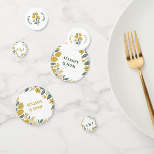 Buttercup Geel Bloemen Moderne bruiloft Confetti