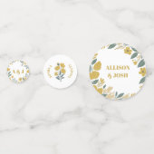 Buttercup Geel Bloemen Moderne bruiloft Confetti (Achterkanten)