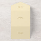 Buttercup Geel en Goud Handtekening Script Trouwen All In One Uitnodiging (Buitenkant)