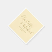 Buttercup Geel en Goud Script bruiloft Servet (Hoek)