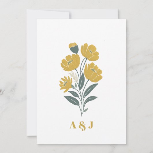 Buttercup Geel Moderne Bloemen Bewaar de Datum Kaart (Achterkant)