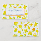 Buttercup Gele Hand Geschilderde Waterverf Bloemen Visitekaartje (Voorkant / Achterkant)