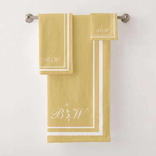 Buttercup Jaune Bordure Script fille Monogramme (En situation)