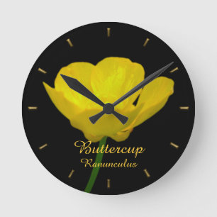 Buttercup Klock Custom Wilde Flower Wall Klock Ronde Klok
