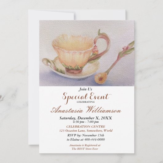 BUTTERCUP TEA TIME FÊTE INVITATION (Devant)