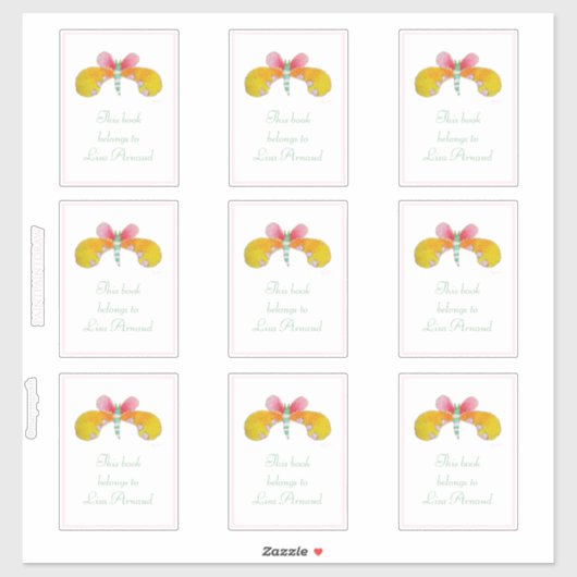 Buttercup Vlinder Boekplaat Sticker (Vel)