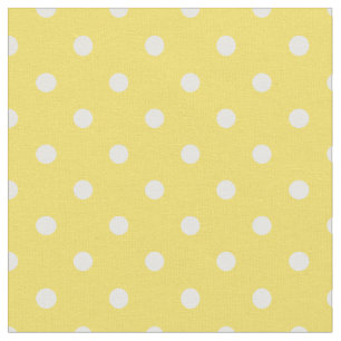 Buttercup Yellow & White Polka Dot Stof