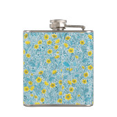 Buttercups, geel, blauw en wit heupfles (Achterkant)