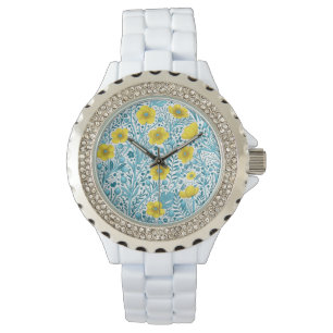 Buttercups, geel, blauw en wit horloge
