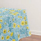 Buttercups, geel, blauw en wit tafelkleed (Voorbeeld)