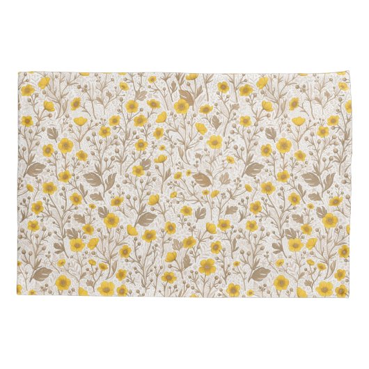 Buttercups, geel en bruin kussensloop (Achterkant-Links)