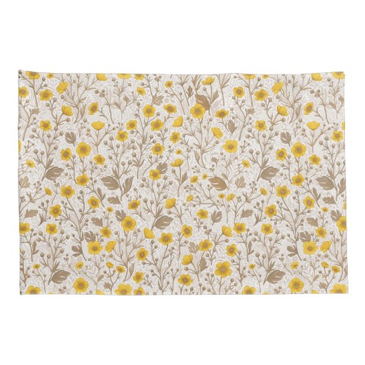 Buttercups, geel en bruin kussensloop (Achterkant-Rechts)