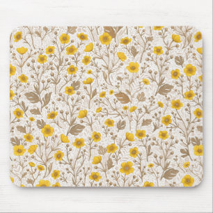 Buttercups, geel en bruin muismat